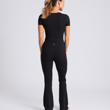 Short Sleeve Ribbed Bodysuit Black