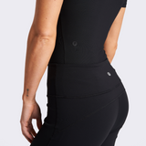 Short Sleeve Ribbed Bodysuit Black