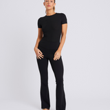 Short Sleeve Ribbed Bodysuit Black