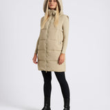 OUTSIDER Longline Baffle Gilet Beige
