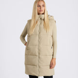 OUTSIDER Longline Baffle Gilet Beige