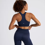 SOLID Seamless Medium Support Racer Back Dark Navy Sports Bra