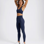 SOLID Seamless Medium Support Racer Back Dark Navy Sports Bra