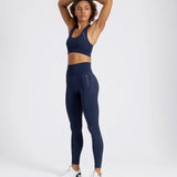 SOLID Seamless Medium Support Racer Back Dark Navy Sports Bra