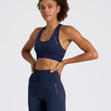 SOLID Seamless Medium Support Racer Back Dark Navy Sports Bra