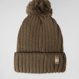 Cable Knit Pom Beanie Taupe