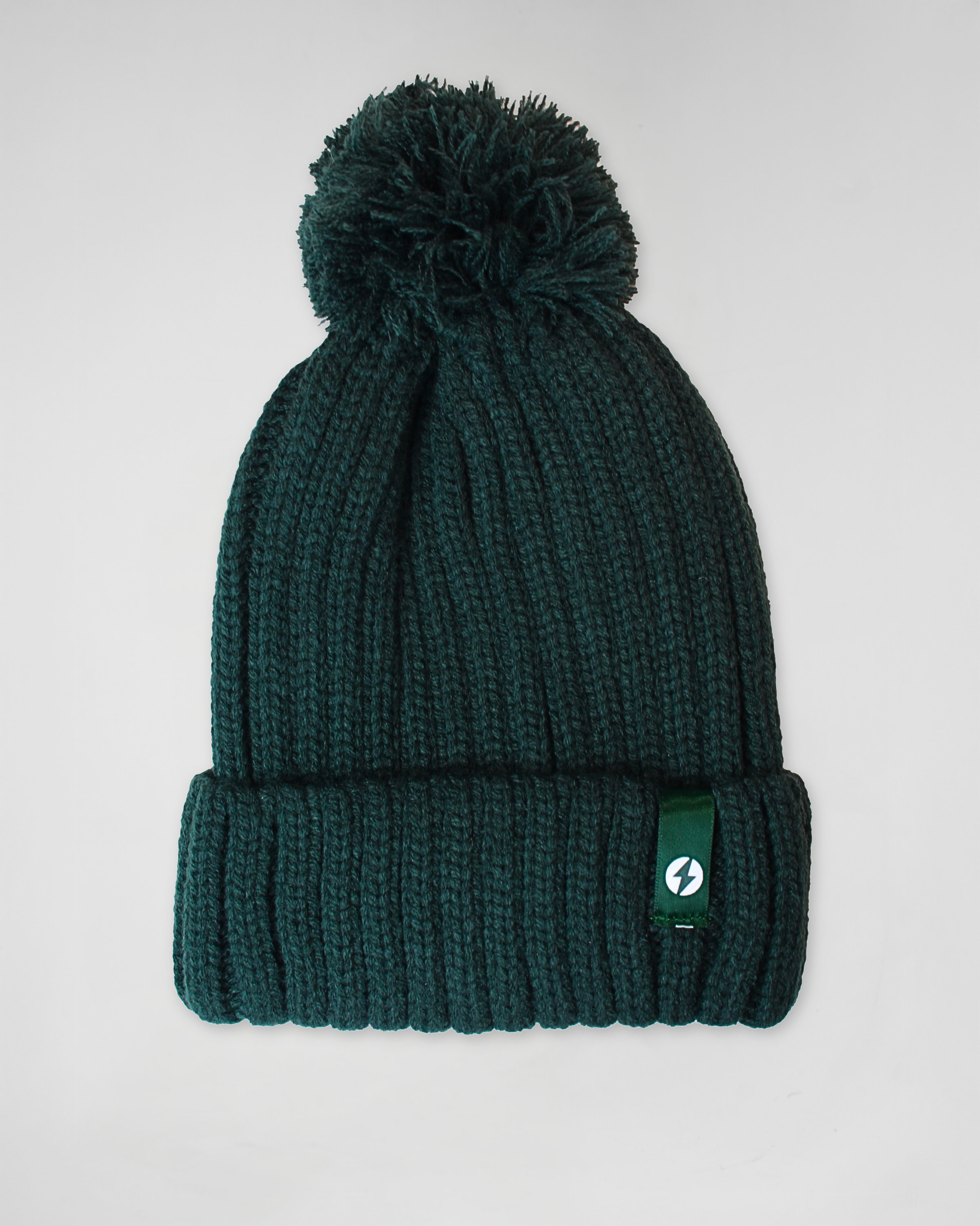Cable Knit Pom Beanie Dark Green – POWERCUT®