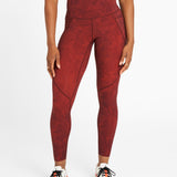 Sculpt High-Waisted Leggings Wave Print Dark Burgundy