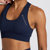 SOLID Seamless Medium Support Racer Back Dark Navy Sports Bra