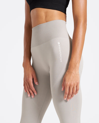 SOLID Seamless Compression Fit Full Length Silver Grey Leggings