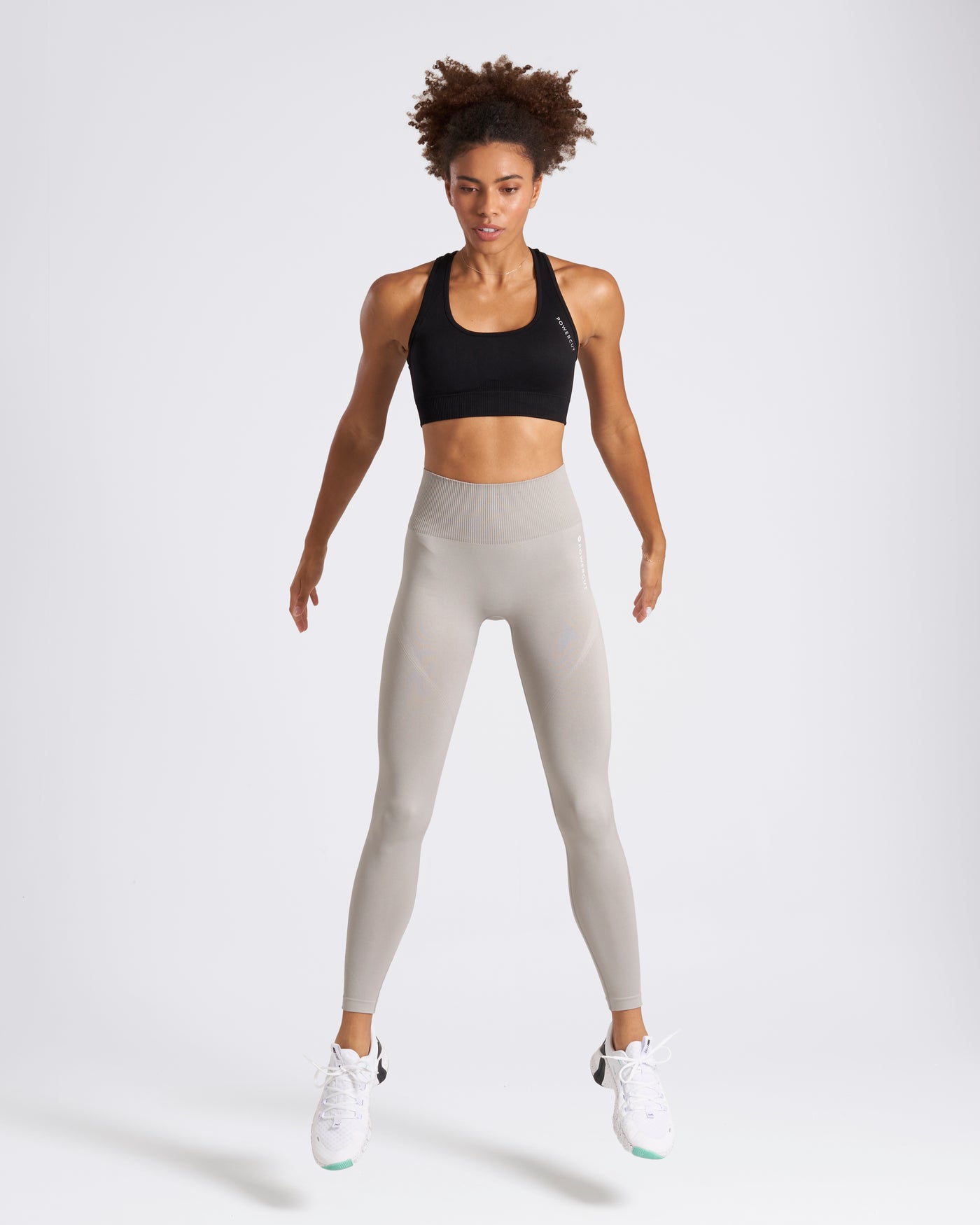 SOLID Seamless Compression Fit Full Length Silver Grey Leggings