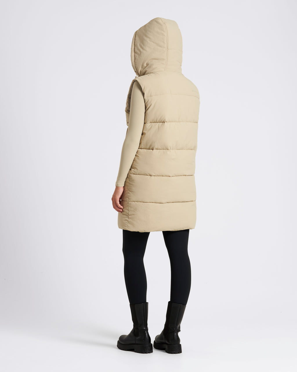 OUTSIDER Longline Baffle Gilet Beige