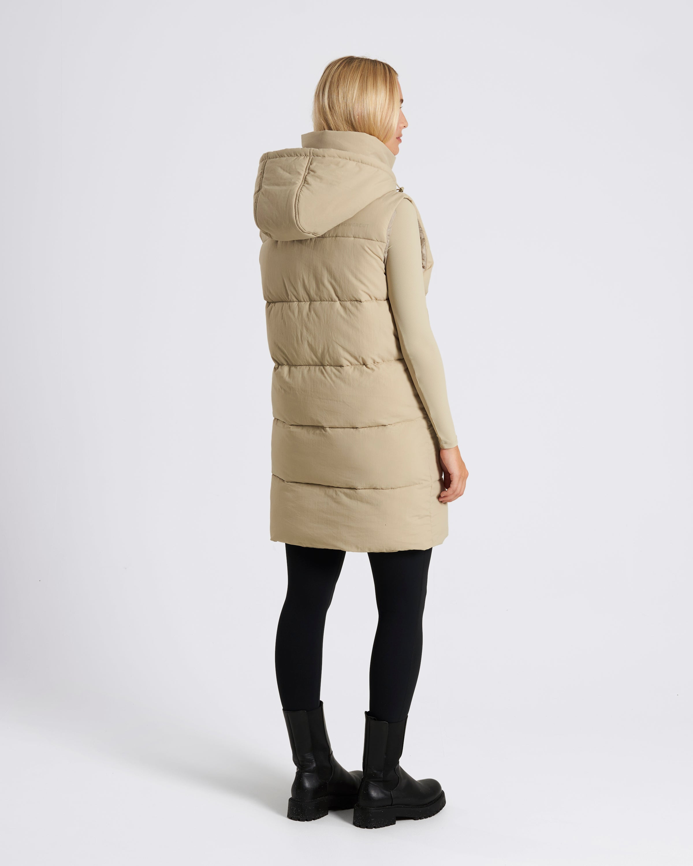 OUTSIDER Longline Baffle Gilet Beige