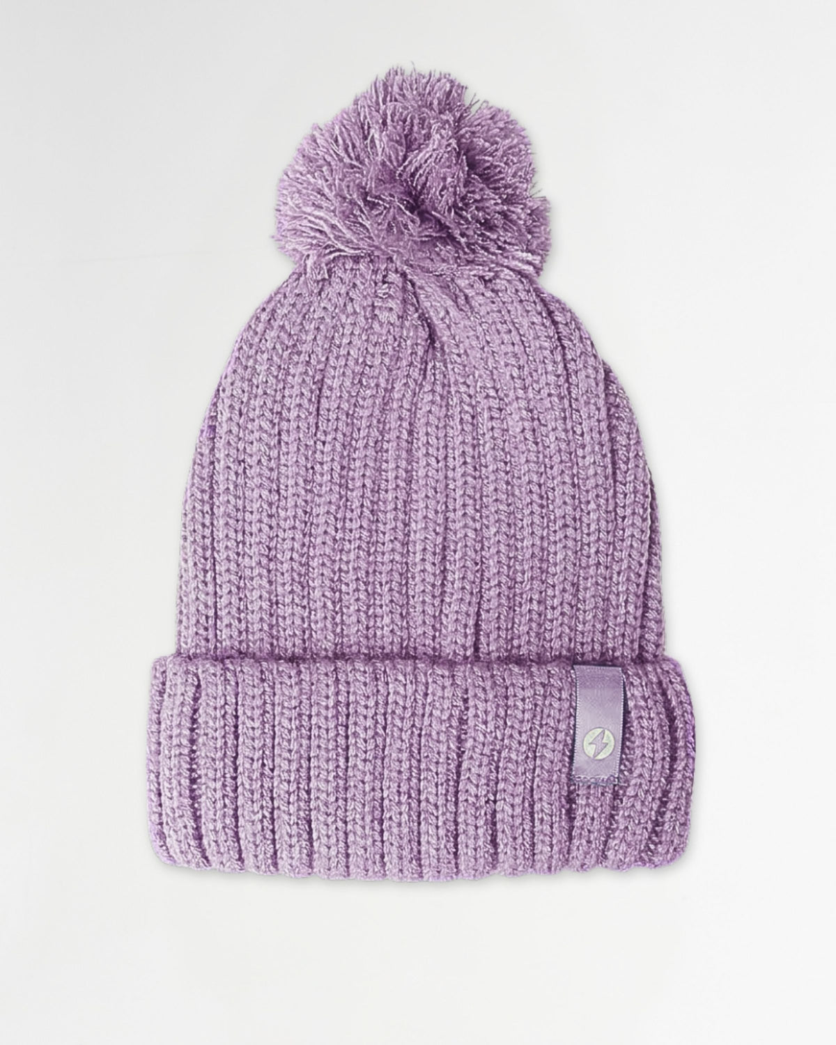 Cable Knit Pom Beanie Lilac