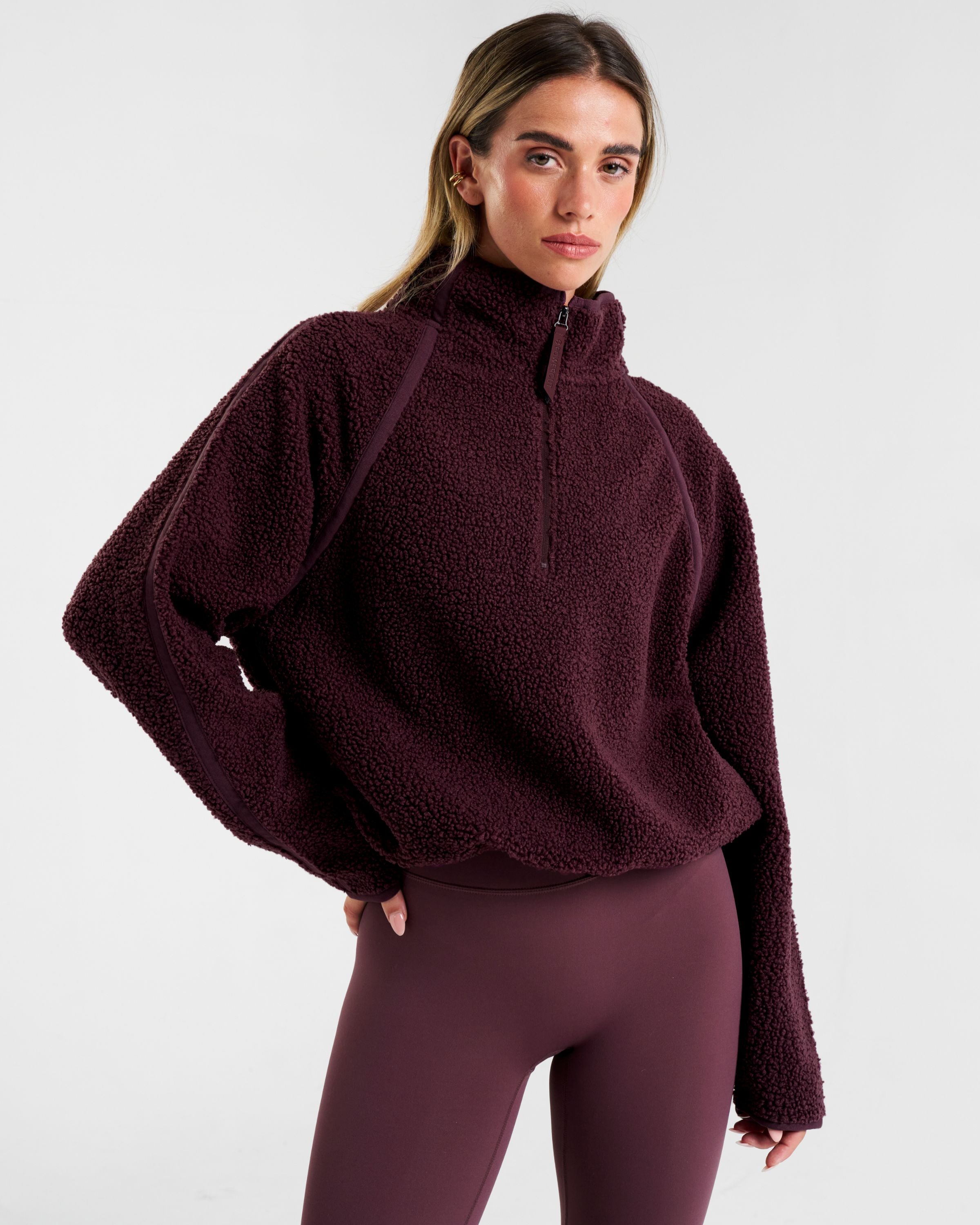 Rise Half Zip Borg Fleece Mulberry