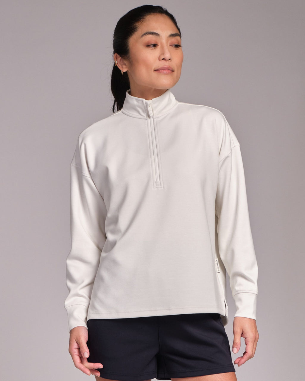 All-Day-Wear Half Zip Sweatshirt Marshmallow