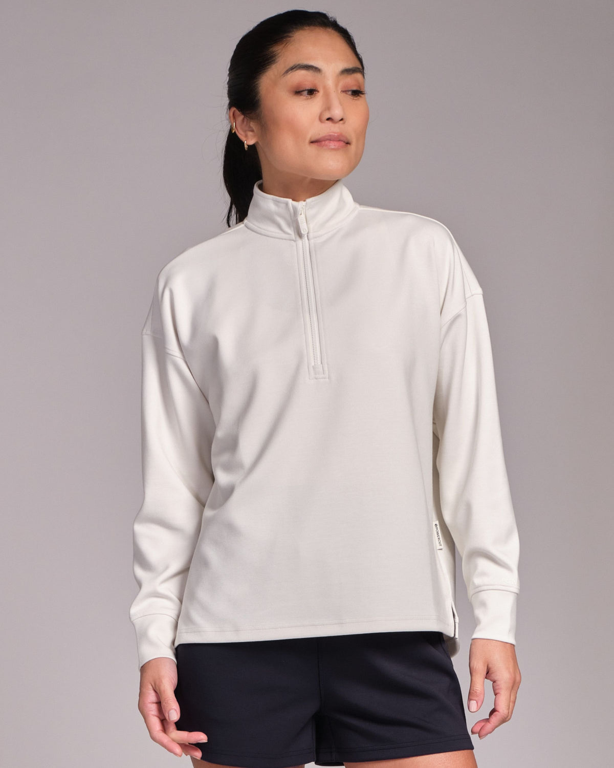 All-Day-Wear Half Zip Sweatshirt Marshmallow