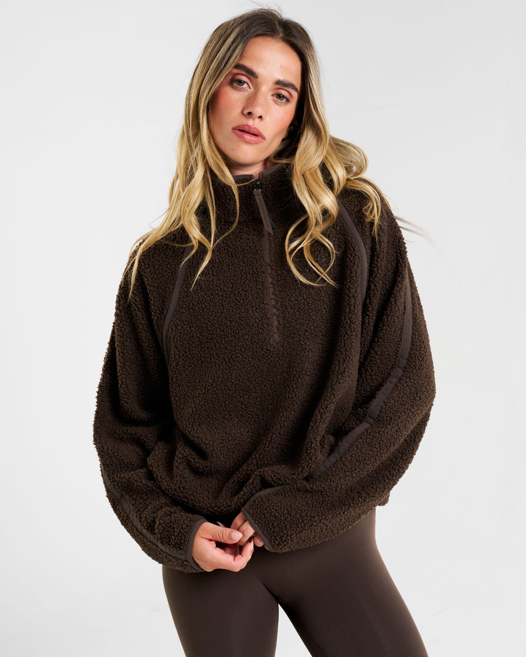 Rise Half-Zip Borg Fleece Espresso