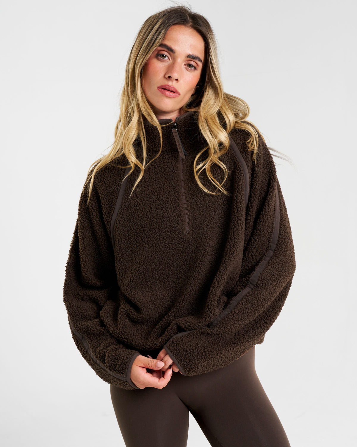 Rise Half-Zip Borg Fleece Espresso