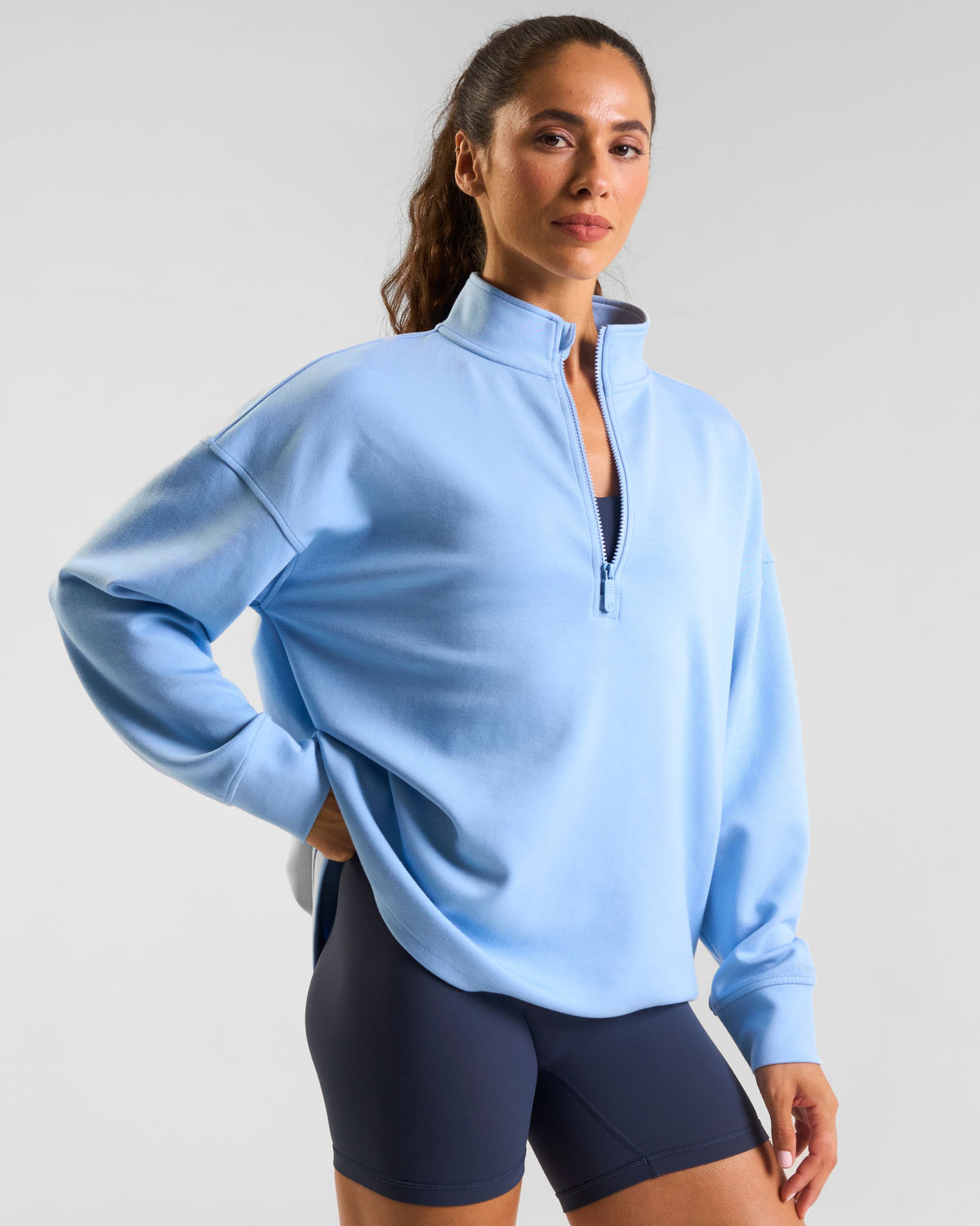 All-Day-Wear Half Zip Sweatshirt Cloud Blue