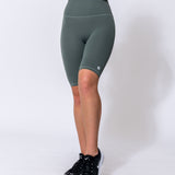 ELEVATE Super High Waisted Sage Green Cycling Shorts