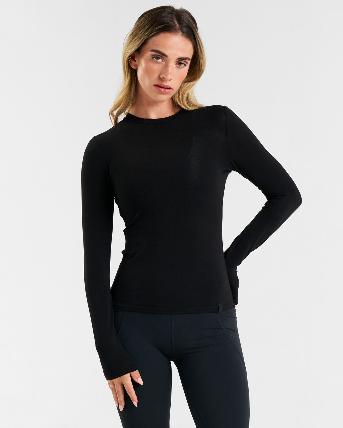 Base Merino Long Sleeve Top Black