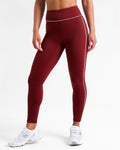 Legacy Piping Detail High-Waisted Leggings Cabernet