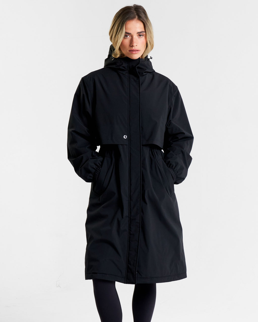 Outsider Showerproof Long Padded Jacket Black