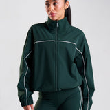 Court Piping Detail Woven Track Jacket Heritage Green