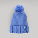 Cable Knit Pom Beanie Azure Blue