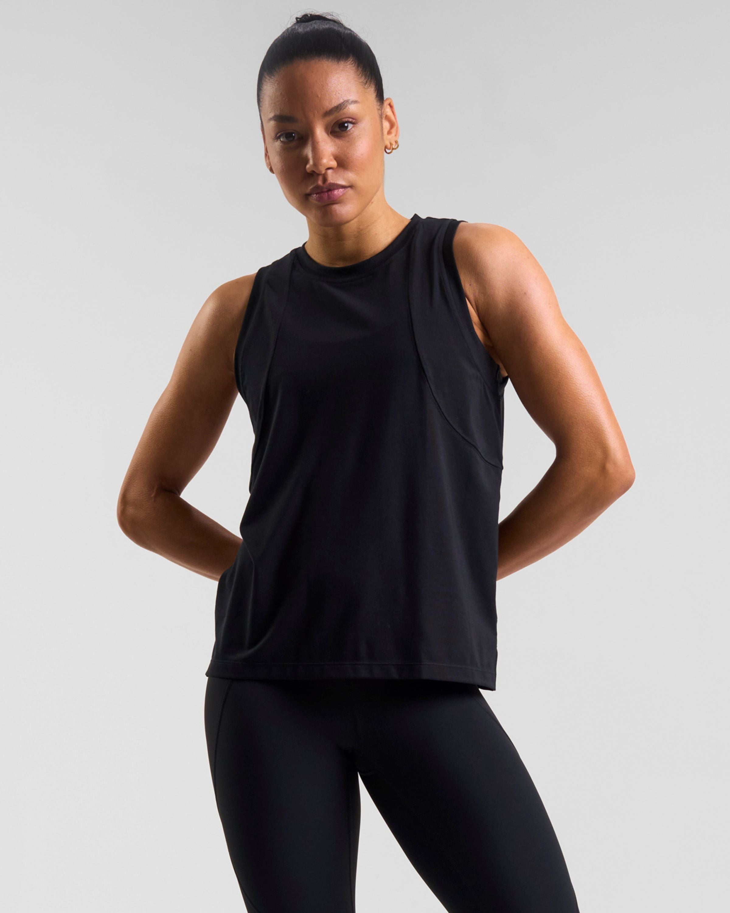 Core Lyocell Blend Active Vest Black