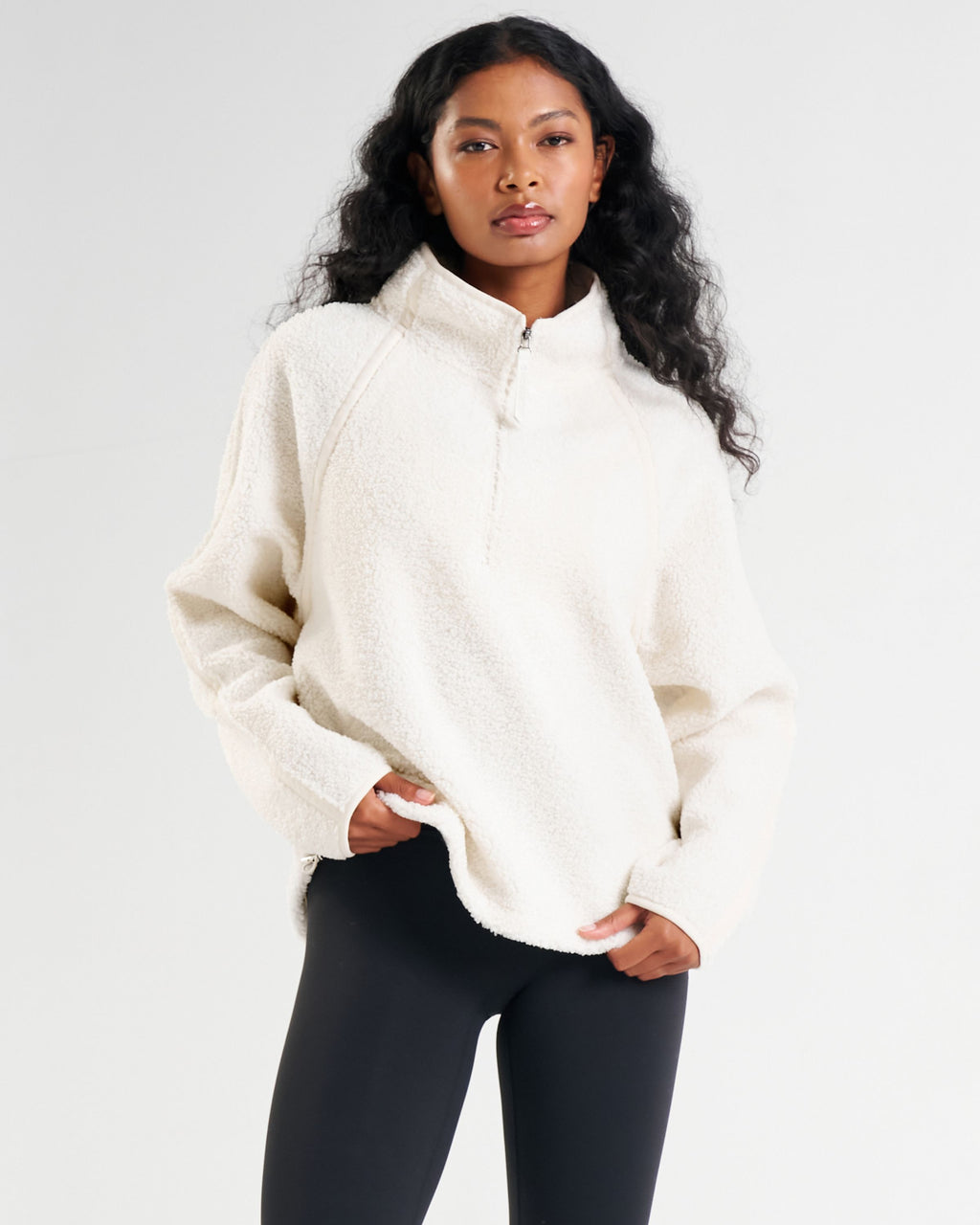 Rise Half Zip Borg Fleece Coconut Milk
