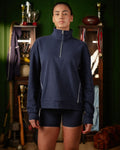 Legacy Piping Detail 1/4 Zip Sweatshirt Retro Navy