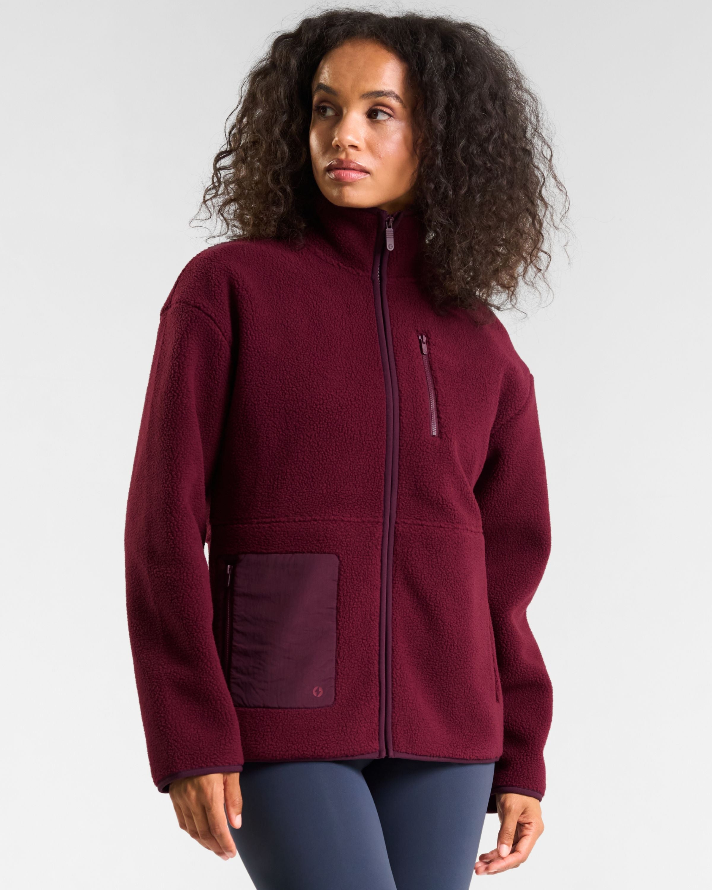 OUTSIDER Zip Up Fleece Cherry Lacquer