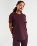 Core Lyocell Blend Active T-Shirt Dark Burgundy