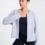 SoftKnit Button Up Cardigan Light Grey Marl