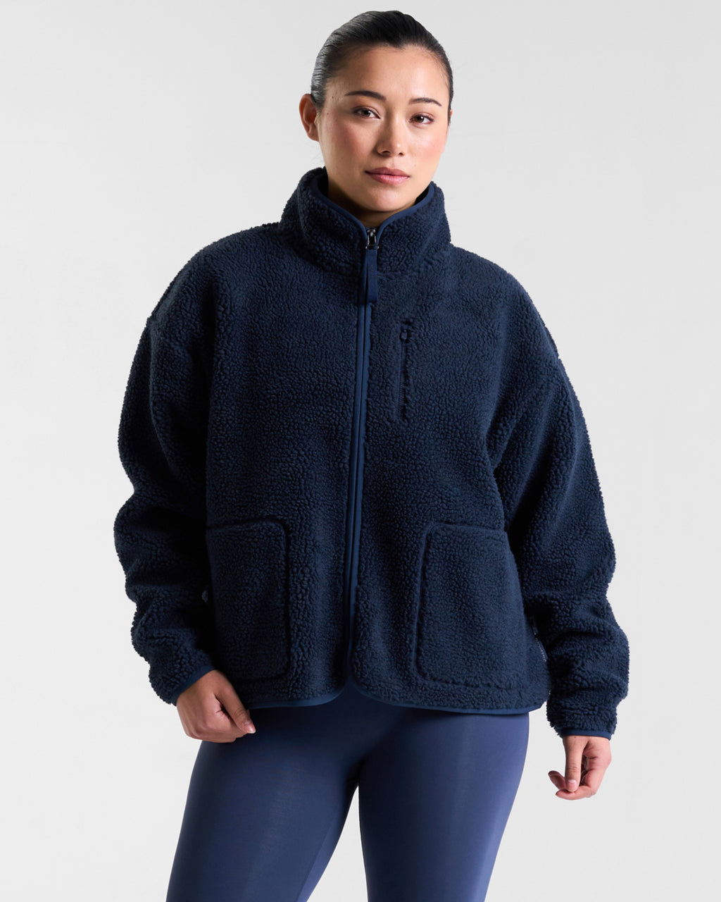 Summit Zip Through Borg Fleece Outerspace Navy