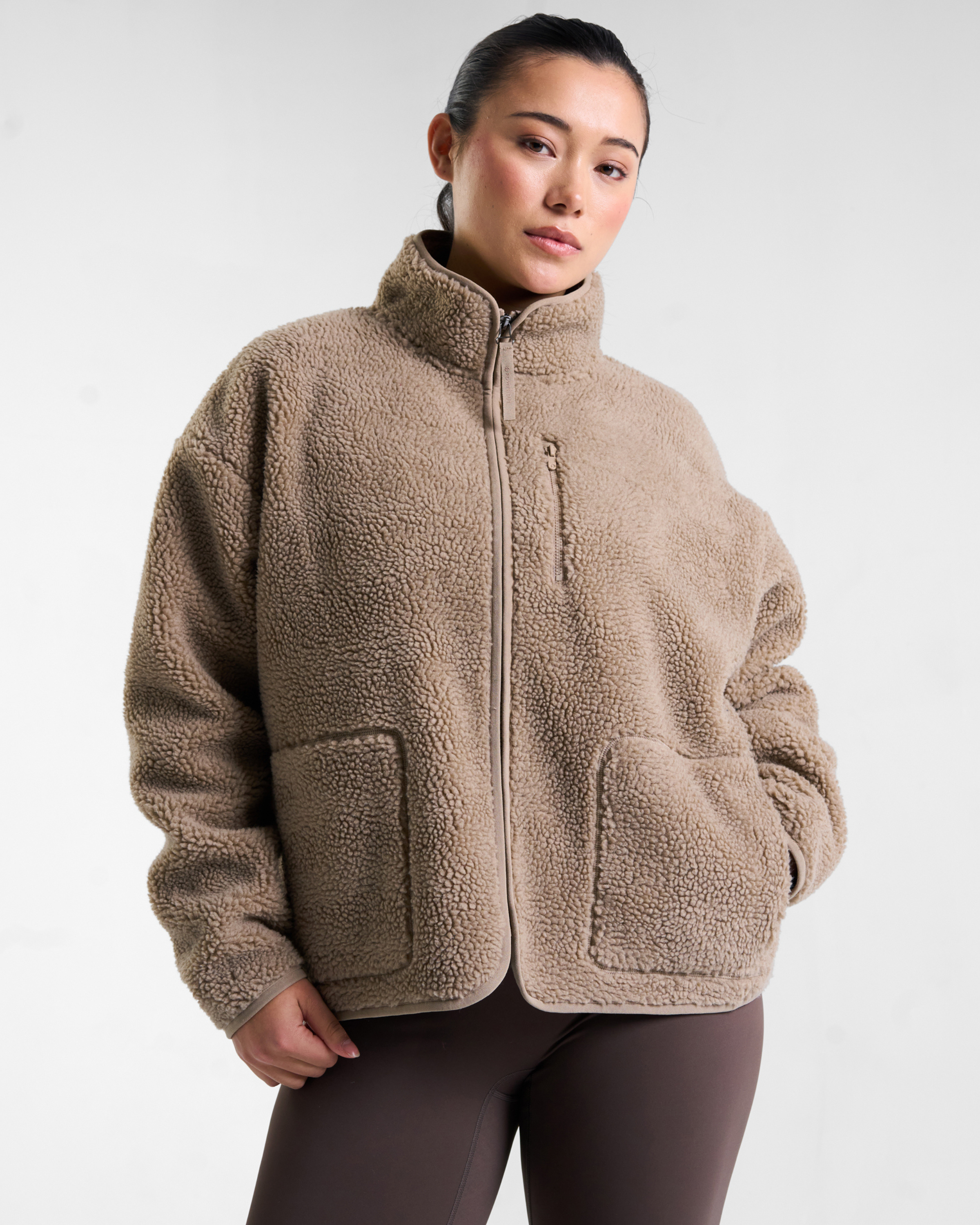 Summit Zip Through Borg Fleece Oat