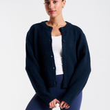 SoftKnit Button Up Cardigan Deep Navy