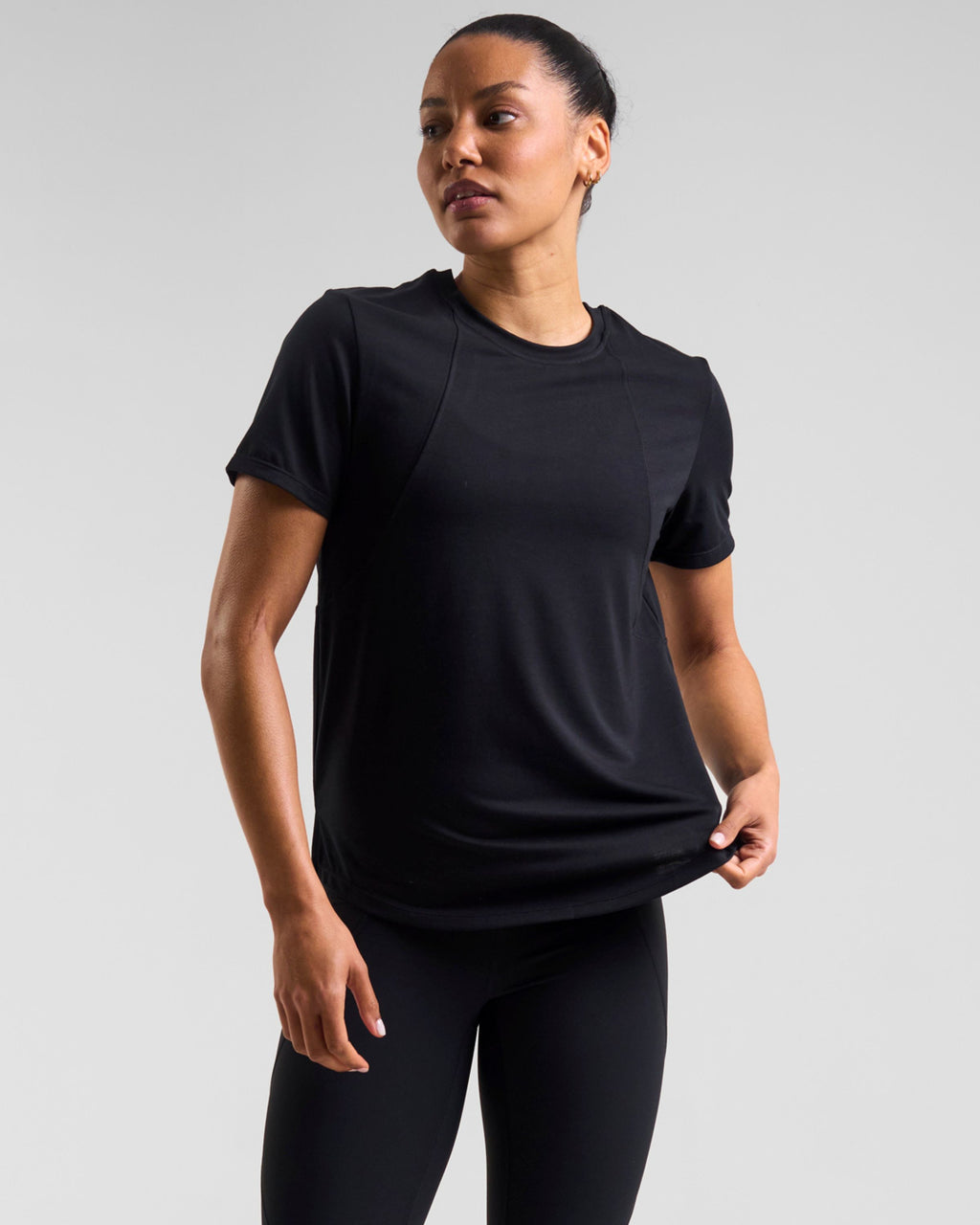 Core Lyocell Blend Active T-Shirt Black
