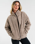 Summit Zip Through Borg Fleece Lunar Stone