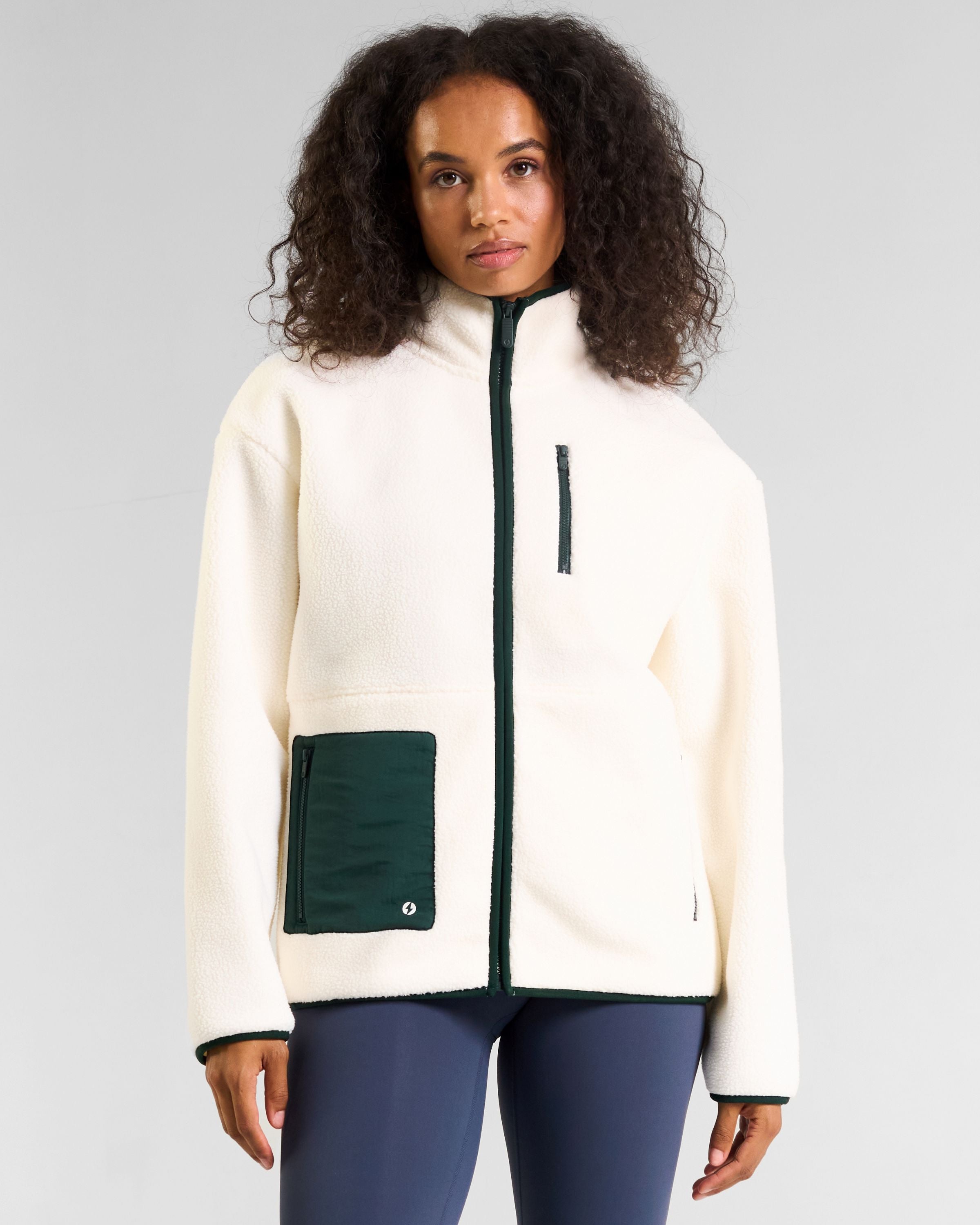 OUTSIDER Zip Up Fleece Marshmallow