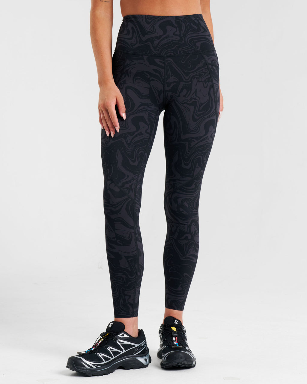 Sculpt High-Waisted Leggings Black Marble