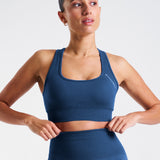 SOLID Seamless Sports Bra Dark Blue