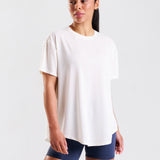 Core Lyocell Blend Tie Back T-Shirt Coconut Milk