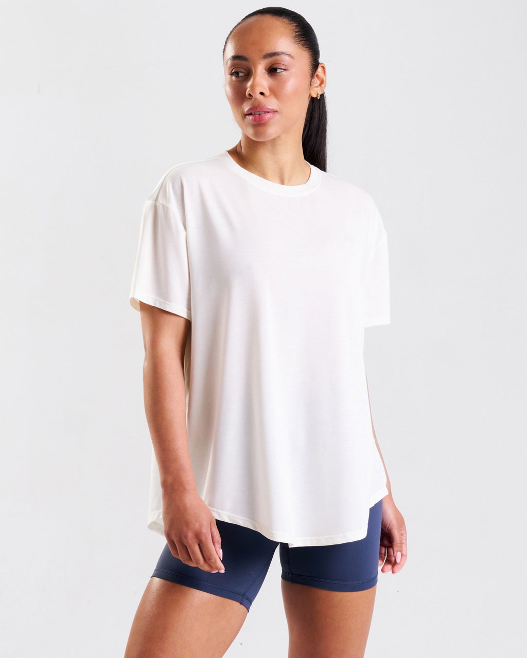 Core Lyocell Blend Tie Back T-Shirt Coconut Milk