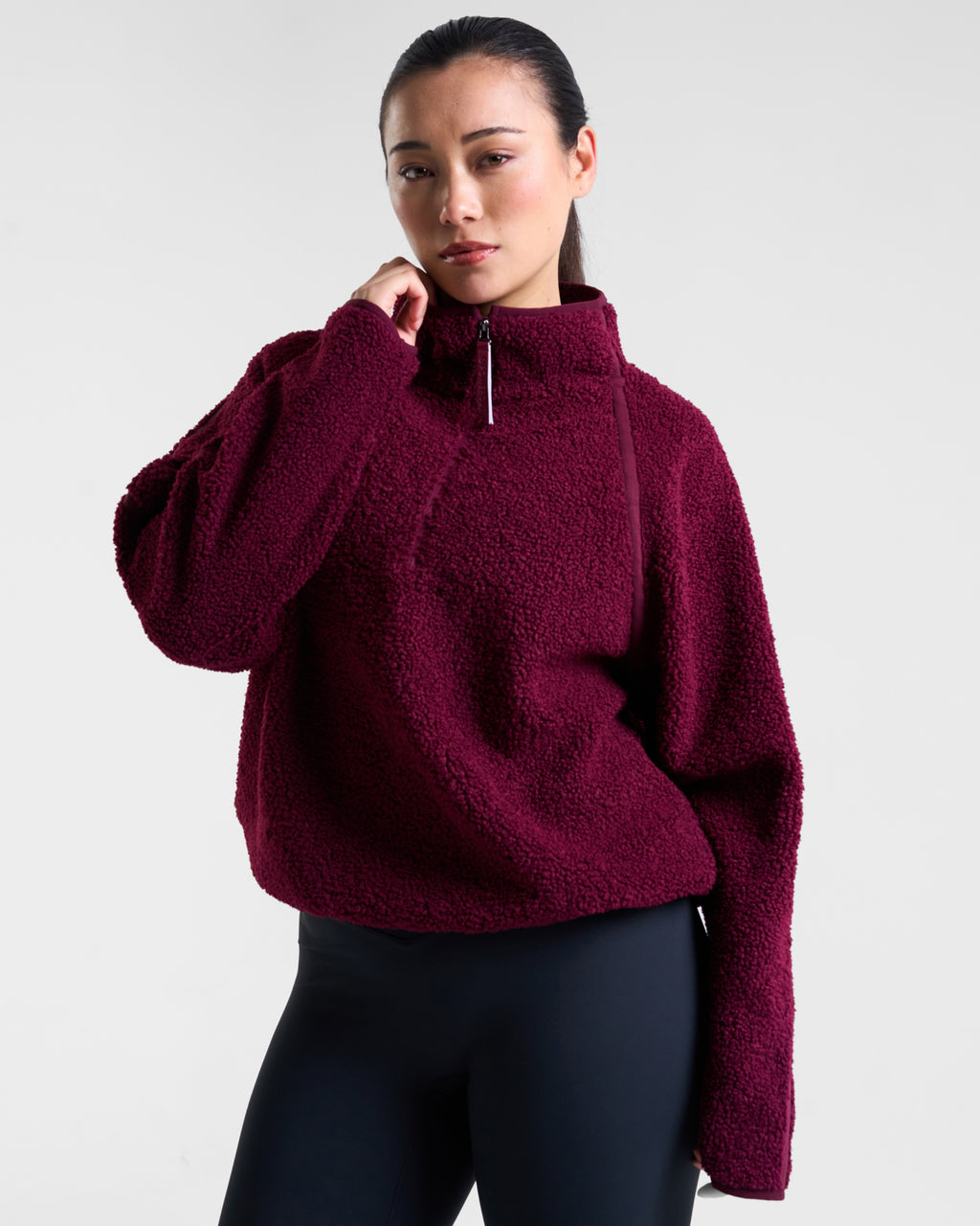 Rise Half-Zip Borg Fleece Cherry Lacquer