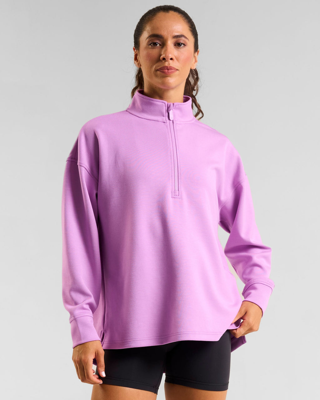 All-Day-Wear Half Zip Sweatshirt Violet Crush