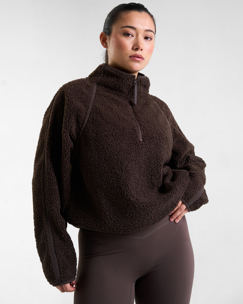 Rise Half-Zip Borg Fleece Espresso