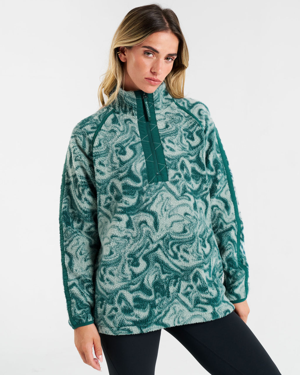 Ascend 1/4 Zip Fleece Dark Teal Marble
